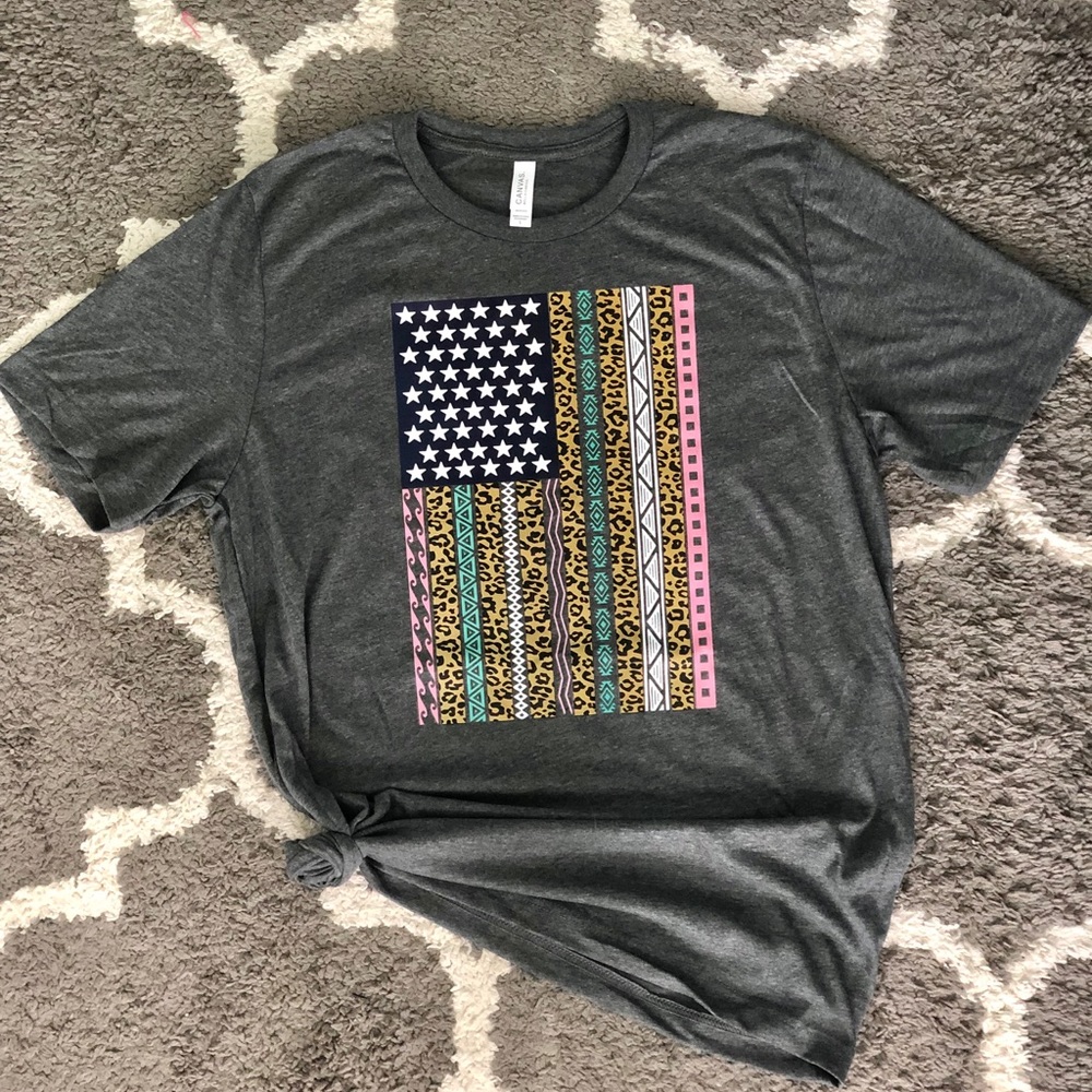 Multicolored Flag Tee